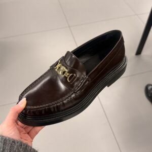 Celine Triomphe Loafers Burgundy