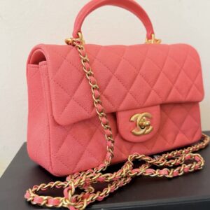 Chanel Mini Top Handle Pink Caviar