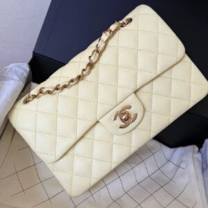 Chanel Small Classic Flap Butter Yellow Caviar
